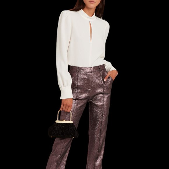 A.L.C. Marina Keyhole Crepe Blouse Size 2 New - Picture 2 of 11